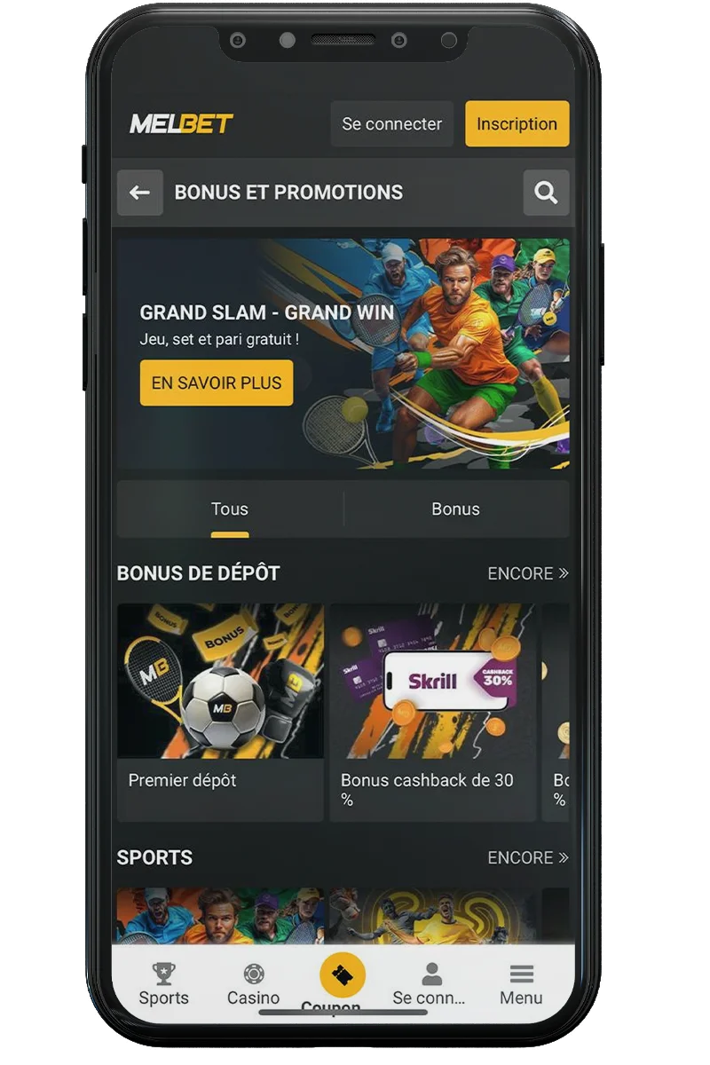 Page des bonus et des promotions